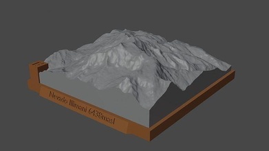 nevado illimani mountain landscape volcano terrain environment nature photogrammetry elevation dem science 3d print model - Mito3D