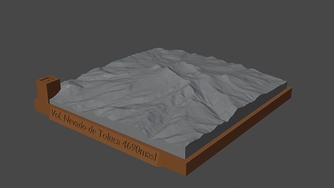 schneebedeckt Toluca Berg Landschaft Vulkan Terrain Umgebung Natur Photogrammetrie Elevation Wissenschaft 3D print model - Mito3D