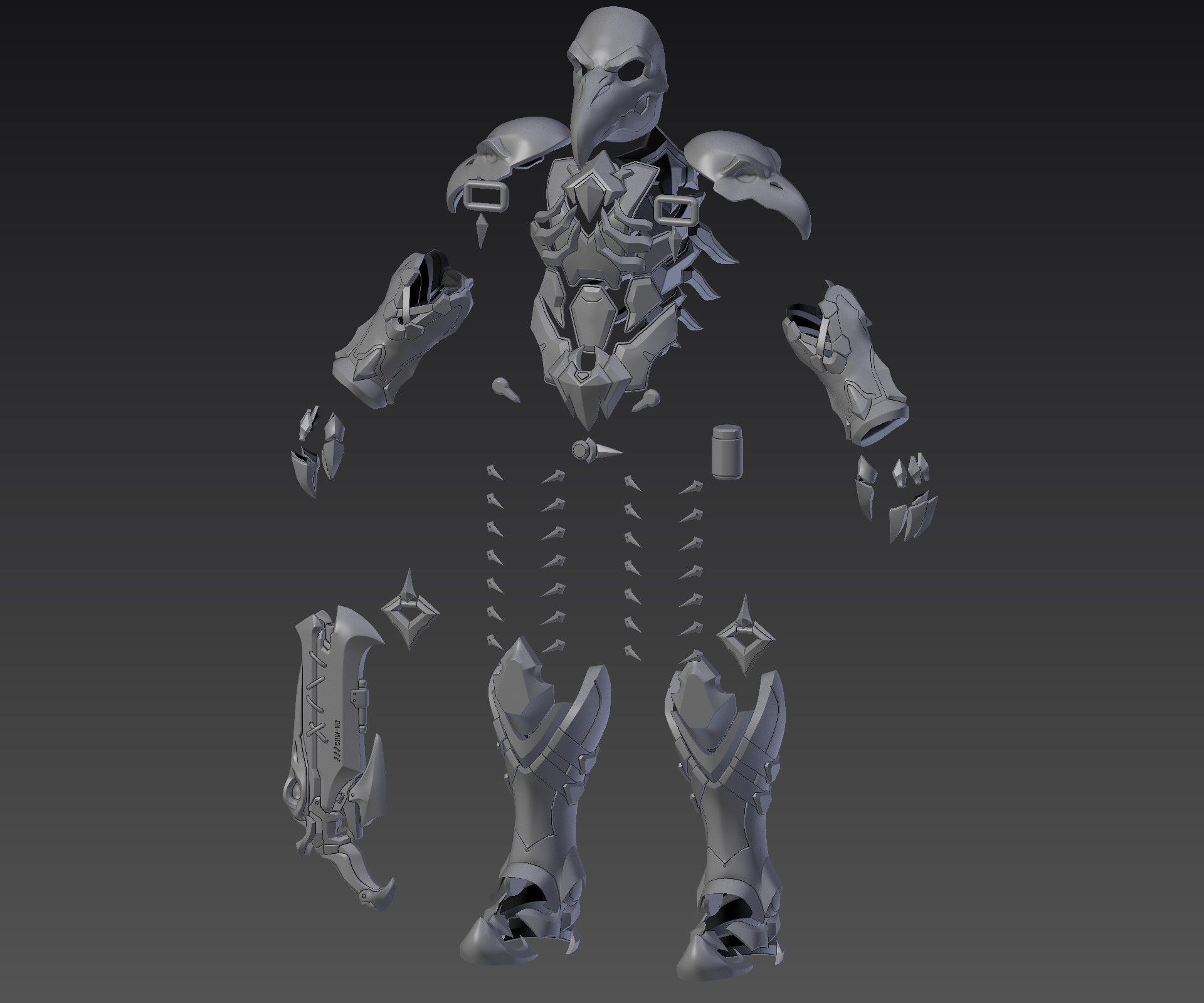 mai più mietitrice armatura overwatch cosplay oggetti scena pistola maschera corpo umano giochi giocattoli 3D print model - Mito3D