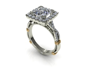 nuovo 020 art gioielli anello diamante zaffiro bianco oro la sterlina argento di fidanzamento matrimonio stampabile ciondolo orecchino grande bene moda umana diamanti nozze le monete distintivi 3d print model - Mito3D