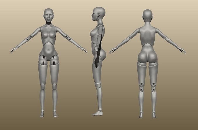 new bjd doll 3d printer file format model anatomy man figure pain body lego character illustration person art ooak print sculptures 3D print model - Mito3D