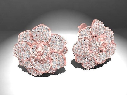 Projeto 2021 luxo diamante rosa brincos 1931 joalheria moda acessórios ouro mulher mulheres feng shui Casamento anel 3d print model - Mito3D