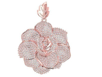 diseño 2021 lujo diamante Rosa colgante pendiente 1929 joyería joya Moda accesorios oro mujer Feng Shui colgantes 3d print model - Mito3D
