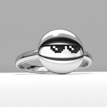 moda nuovo round di minecraft sunglases gioielli anello stampabile emoji 3d modello ragazzi gioiello diamante gemma divertente bellissimo usa fidanzamento anniversario matrimonio gioco anelli 3d print model - Mito3D
