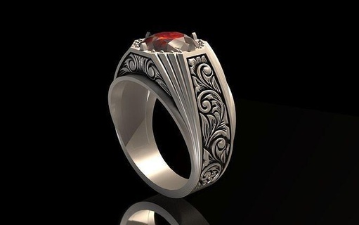 hombre anillo plata turco árabe oro mano anillos grabado diseño diamante joyería joya pavo hombres molde 3d print model - Mito3D