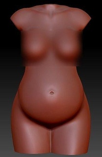 embarazada mujer torso pie firmar vela molde cera embarazo mamá Arte esculturas 3d print model - Mito3D