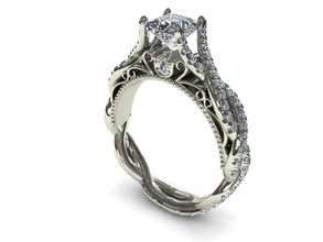 nuovo anello 023 art gioielli bangle braccialetto diamante oro di fidanzamento cad 3d il design ciondolo orecchino grande bene moda carattere umana abbigliamento diamanti le monete distintivi 3d print model - Mito3D