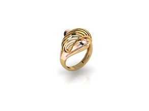new ring 027 jewelry gold wedding engagement jewel gem jewellery printable diamond silver engagem fashion beauty rhino cad brilliant rings 3d print model - Mito3D