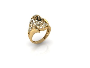 new ring 039 jewelry gold fashion beauty diamond wedding jewel jewellery engagem printable engagement cad sapphire gem rings 3d print model - Mito3D