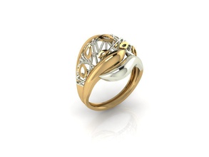 ring 040 gold mode schönheit diamant hochzeit juwel schmuck engagem sterling cad engagement stein solitär nashorn ringe 3d print model - Mito3D