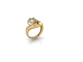 new ring 053 jewelry gold gem wedding engagement jewel jewellery printable diamond silver engagem fashion beauty cad rhino rings 3d print model - Mito3D