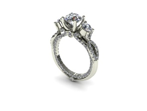 il nuovo anello di r324 art gioielli diamante zaffiro bianco oro la sterlina argento fidanzamento matrimonio stampabile design ciondolo orecchino grande bene umana diamanti nozze le monete distintivi 3d print model - Mito3D