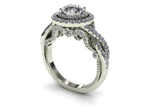 nuovo ry3 art anello gioielli diamante zaffiro bianco oro la sterlina argento di fidanzamento matrimonio stampabile il design ciondolo orecchino grande bene umana diamanti nozze le monete distintivi 3d print model - Mito3D