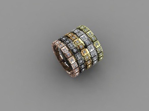 nuova tendenza oro, anelli d'argento gioielli nuovo oro argento stampabile lucente disco di platino 3d print model - Mito3D