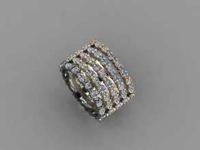 nuova tendenza oro, anelli d'argento gioielli nuovo oro argento stampabile regalo gemma di lusso lucente preziosi gioiello 3d print model - Mito3D