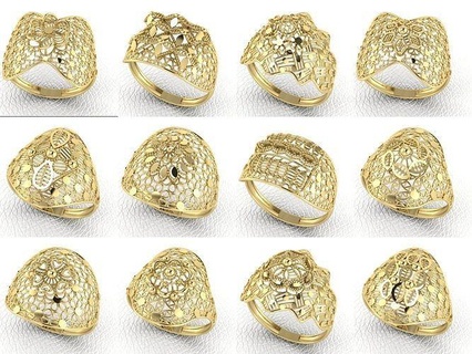 turco anillos oro plata platino latón joyería corte prototipos imprimible brillante joyas dedo joya 3d print model - Mito3D