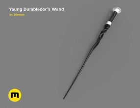 wand - young albus dumbledore harry potter fantastic beasts crimes of grindelwald magic wands magician spell wizard professor gentleman cane staff mage games toys 3d print model - Mito3D