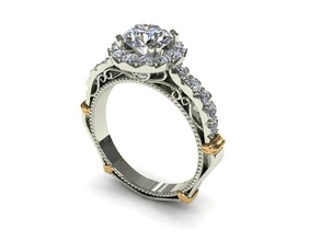 novo anel de casamento r35 a arte jóias diamante safira branco ouro sterling prata o engajamento printable pingente brinco grande boa moda humanos moedas emblemas crachás 3d print model - Mito3D