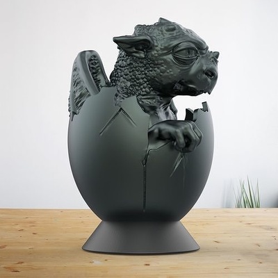 neugeborene drachen skulptur statue kunst neujahr miniaturen feuer atmung chinesisch spielzeug weihnachten dekoration dekor skulpturen 3d print model - Mito3D