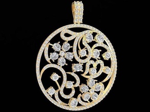 design asiatico diamante signora pendente 3236 gioielleria moda Accessori oro donna donne ciondoli 3d print model - Mito3D