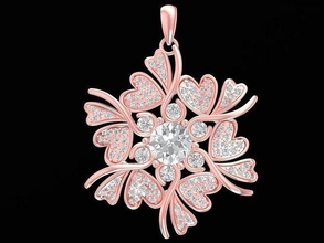 design lusso diamante cuore pendente donne 3230 gioielleria moda Accessori oro signora donna ragazza 3d print model - Mito3D