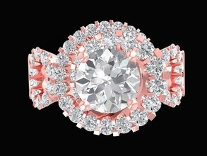 newdesign luxury korea diamond lady ring 3199 jewelry fashion accessories gold woman women design rings 3d print model - Mito3D