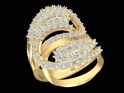 nouveau design luxe Corée diamant Dame bague 3200 bijoux mode accessoires or femme femmes Nouveau conception anneaux 3d print model - Mito3D