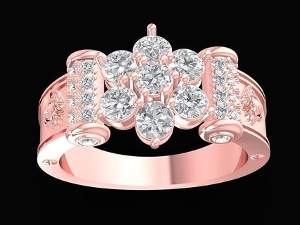 diseño oro rosa dama anillo medusa cara 3231 joyería joya Moda accesorios diamante mujer unisexo anillos 3d print model - Mito3D