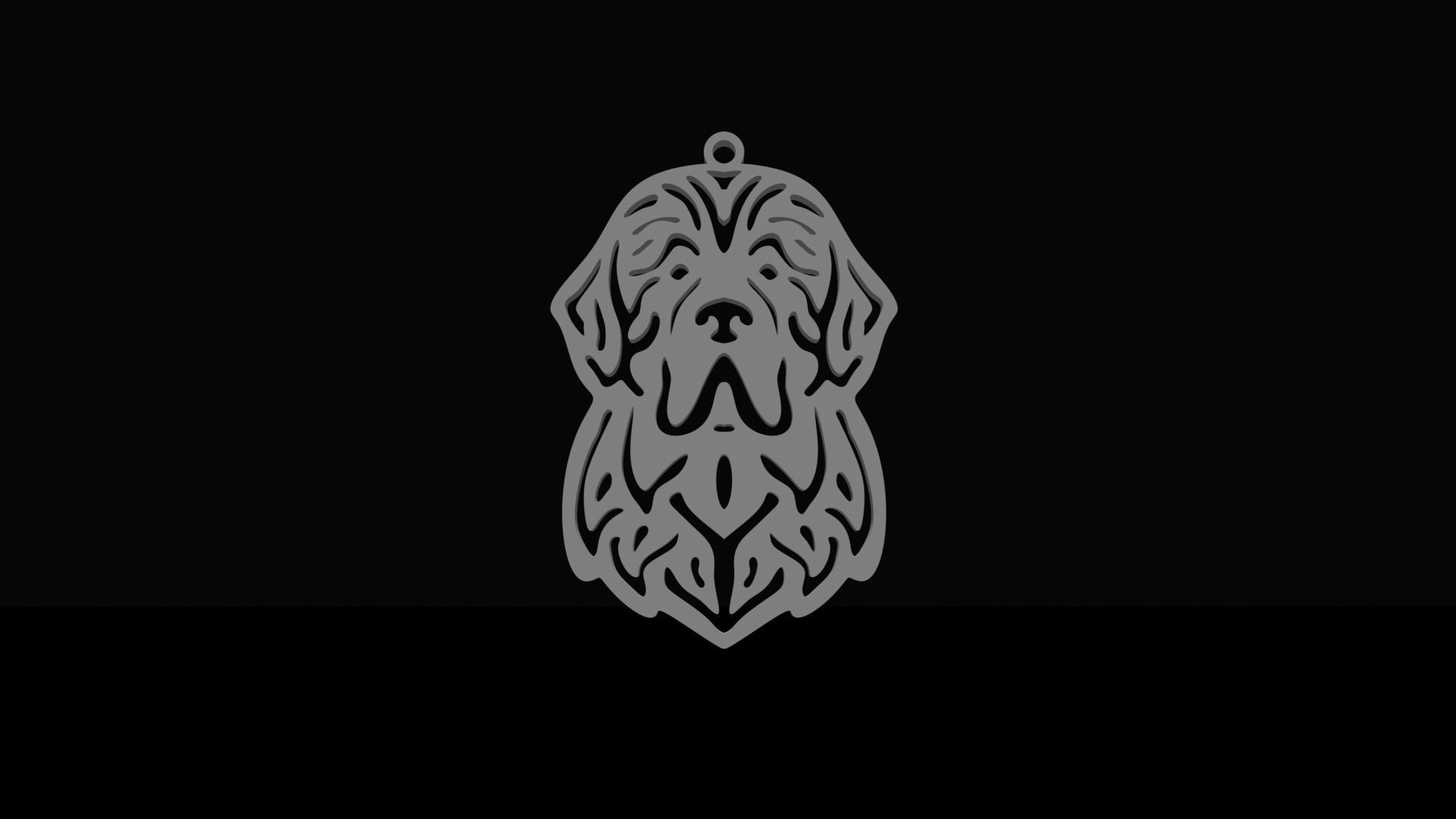 terre-neuve-pendentif chien pendentif de la chaîne art tête conception symbole moderne terre-neuve bijoux pendentifs 3D print model - Mito3D