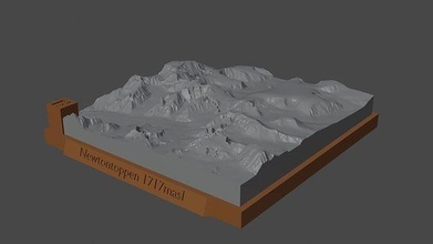 newtontoppen mountain landscape volcano terrain environment nature photogrammetry elevation dem science 3d print model - Mito3D