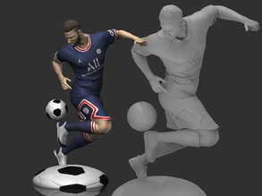 neymar jr 3d stampabile 6 sport statua calcio arredamento decorazione opera d'arte elegante miniature figure figurina carattere brasile statuetta arte sculture umano 3d print model - Mito3D