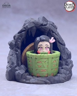 nezuko poupée in grotte anime fille mignonne démon manga tueur personnage démons figure jouets art kimetsu yaiba no tanjiro jeux 3d print model - Mito3D