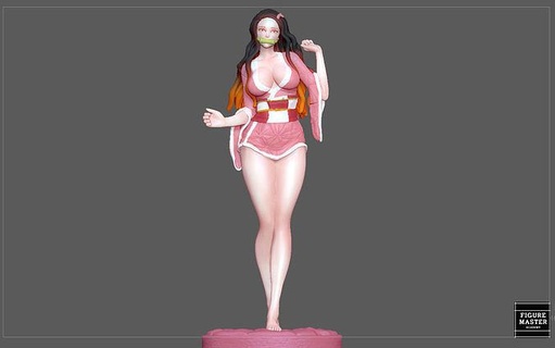 Nezuko iblis avcı Kimetsu Yaiba 3d Yazdır model Kadın Sanat heykeller 3d print model - Mito3D