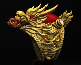 nhan nam rong kieu 1 - dragon men ring ver jewelry new gold rings 3d print model - Mito3D