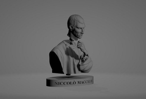 niccolo machiavelli 3d model sculpture statue print philosopher italian diplomat theprince political science art sculptures 3dprinting 3d print model - Mito3D