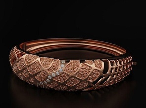 agréable bracelet diamants 573 3dprinted conception mode or d'or bijou bijoux impression imprimable prototypage argent bracelets 3d print model - Mito3D