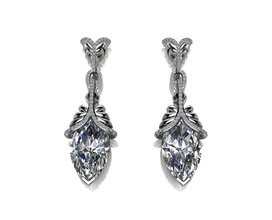 bella orecchini gioielli orecchino diamante oro fasion gioiello anello di diamanti gemma brillante gli 3d print model - Mito3D