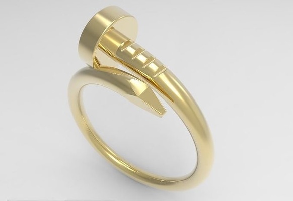 agréable bague 3d bijoux imprimable modèle engagement diamant or argent mariage engagem anneaux 3d print model - Mito3D