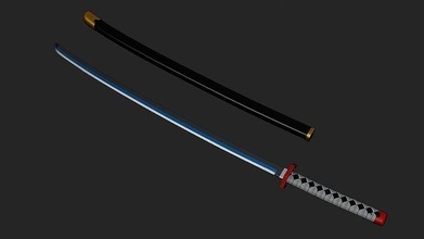 nichirin blade demon slayer katana sword daemon manga samurai prop props cosplay 3d 3dprinting stl 3dmodel games toys 3d print model - Mito3D