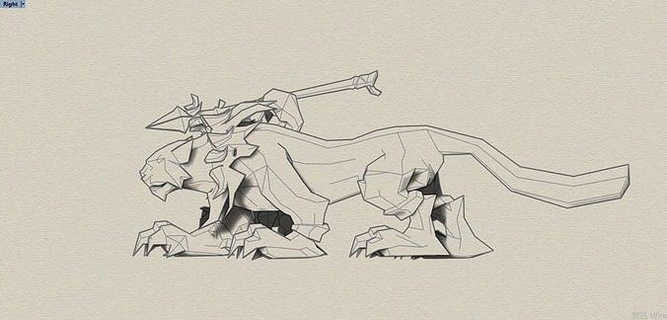 nidalee ligue légendes baron Nashor animal monstre art conception lol 3d print model - Mito3D