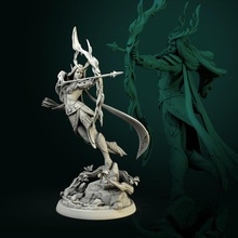 niel elven queen 32mm 75mm pre-supported art female 3dminiature dnd dndminiature elf sculpture miniature fantasy archer hidhdetail 3dprinting tabletop boardgame pathfinder dndcharacter anatomy woman games toys board 3d print model - Mito3D