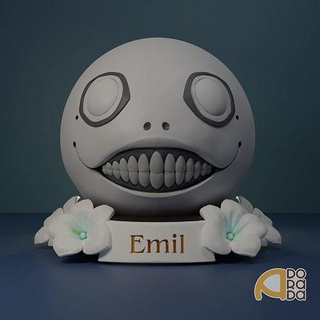 nier automata emil anime hipoly robot character art game animation fantasy ball head japan videogame juego sculptures 3d print model - Mito3D