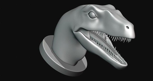 alimentador cabeça dinossauro impressão 3d modelo imprimível arte esculturas 3d print model - Mito3D