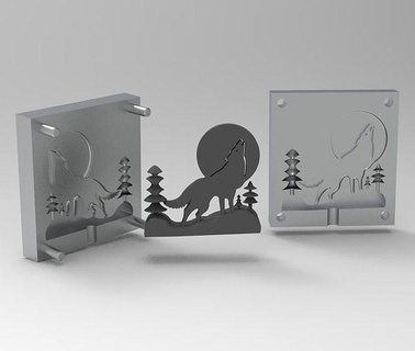 notte ululato lupi animale lupo cane mammifero selvaggio fauna selvatica creatura realistico pascolo scultura figurina figura miniatura ululando pacco iberico Casa arredamento 3d print model - Mito3D