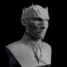 night king of game thrones man dead long adult character zombie stark tombstone portrait art sculptures 3d print model - Mito3D