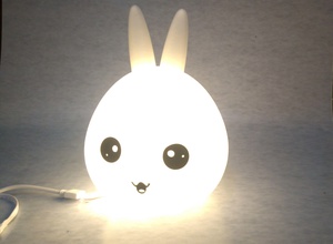 lumière de nuit tête lapin maison la bunny décor jouet led 3d stl moderne bougie lampe rvb d'impression modèle imprimable les enfants alléger chambre decoraion décoration 3d print model - Mito3D