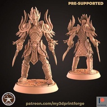 nightborne elf rogue elves wow warcraft dnd miniature model resin pre supported fantasy printing warrior night male sword daggers games toys board 3d print model - Mito3D