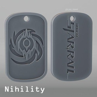 nihility dogtag honkai star rail cosplay game talisman accessories amulet medalion dogtad keychain games toys 3d print model - Mito3D