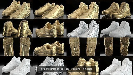 Nike Jordanien Schuhe bereit Drucken Luft Sport 3dprint Fuß Marke retro Lebensstil Basketball 11 jordan11 12 jordan4 jordan1 1 4 Mode 3d print model - Mito3D