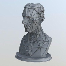 Nikola Tesla Büste Drahtmodell voronoi Maschendraht Gittergewebe Dekor Statue modern Kunst Dekoration Draht 3d Skulptur Lowpoly Kopf Erfinder Skulpturen 3d print model - Mito3D